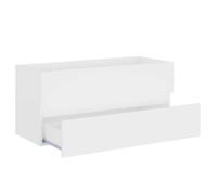 Moderne Cabinet d'évier, Solomoon Armoire d'évier, avec lavabo intégré, Blanc Aggloméré 100x38.5x45 cm MM535