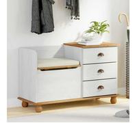 Moderne Coffre de rangement-Banc de rangement d'en Banc de rangement pour l'entrée ASKIM Blanc 100x39x62 cm 88563