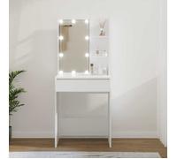 Moderne Coiffeuse avec LED - - blanc 60x40x Coiffeuse avec LED blanc 60x40x140 cm 13838
