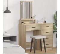 Moderne Coiffeuse Table de chambre avec tiroirs en chêne Sonoma 50x41x140 cm @FR(589037)