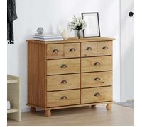 Moderne Commode ASKIM BURKE, BUFFET BAS, Marron 91x40x79 cm, Bois de pin massif AA3160