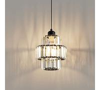 Moderne Cristal Pendentif Luminaire Bar Comptoir Or Noir Métal Suspension Lustre en Cristal Contemporain pour Salon Salle À Manger Cuisine Île Made in China