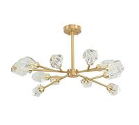 Moderne en Cristal Spoutnik, Suspension à Montage sur Branches, avec Abat-Jour en Laiton Cristal K9 pour Chambre à Coucher, Salle à Manger, Salon