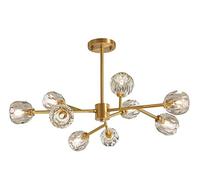 Moderne en Cristal Spoutnik, Suspension créative à Montage sur Branches, avec Abat-Jour en Laiton Cristal K9 7W, luminaire pour Chambre à Coucher, Salle à Manger, Salon 3200K