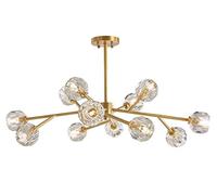 Moderne en Cristal Spoutnik, Suspension créative à Montage sur Branches, avec Abat-Jour en Laiton Cristal K9 7W, luminaire pour Chambre à Coucher, Salle à Manger, Salon 3200K
