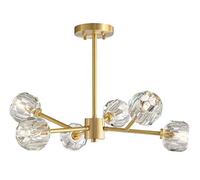 Moderne en Cristal Spoutnik, Suspension créative à Montage sur Branches, avec Abat-Jour en Laiton Cristal K9 7W, luminaire pour Chambre à Coucher, Salle à Manger, Salon 3200K