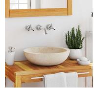 Moderne Évier - 40x12 cm - Marbre - Crème - Anti-taches - Lavabo Vasque @FR""2829""