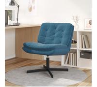 Moderne Fauteuil relaxant - Fauteuil individuel relax pivotant Bleu 63 x 75 x 76 cm Velours@FR(9908472)