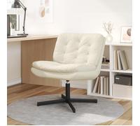 Moderne Fauteuil relaxant - Fauteuil individuel relax pivotant Crème 63 x 75 x 76 cm Velours@FR(6344261)