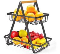 Moderne Fruitschaal met 2 Verdiepingen - Ruimtebesparende Etagère voor Fruit en Groenten