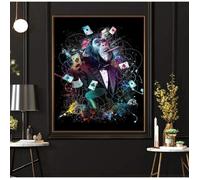 Moderne Graffiti Art Drôle Singe Poker Affiches et Gravures Peintures Sur Toile Mur Art Photos pour Salon Décor 60x80cm Sans Cadre