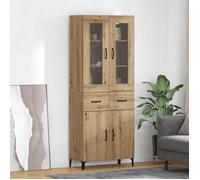Moderne Haut Armoire - Commode/Buffet Haut contemporain - Montage mural Chêne artisanal 69,5 x 34 x 180 cm@FR(298708）