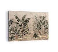 Moderne Impression sur Toile 100x70cm Image Tableau Decoration Murale Forêt Feuille Arbre Grand Tableaux Decoratifs Muraux Chambre Horizontal Deco Cadre Décoration Salon Art Wall AA100x70-5101