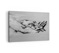 Moderne Impression sur Toile 100x70cm Image Tableau Decoration Murale Manuscrit Mains Noir Et Blanc Tableaux Decoratifs Muraux Chambre Horizontal Deco Cadre Décoration Salon Art Wall AA100x70-4566