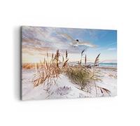 Moderne Impression sur Toile 100x70cm Image Tableau Decoration Murale Mouette Mer Côte Grand Tableaux Decoratifs Muraux Chambre Cuisine Horizontal Deco Cadre Décoration Salon Art Wall AA100x70-4902