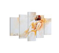 Moderne Impression sur Toile 150x100cm Image Tableau Decoration Murale Caractère l'amitié l'amour le mariage Tableaux Decoratifs Muraux Chambre Triptyque 5 parties Décoration Salon Art EA150x100-3168
