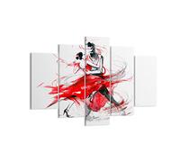 Moderne Impression sur Toile 150x100cm Image Tableau Decoration Murale Danse action activité adulte Tableaux Decoratifs Muraux Chambre Triptyque 5 parties Décoration Salon Art Wall EA150x100-3052
