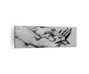 Moderne Impression sur Toile 160x50cm Image Tableau Decoration Murale Manuscrit Mains Noir Et Blanc Tableaux Decoratifs Muraux Chambre Panoramique Deco Cadre Décoration Salon Art Wall AB160x50-4566