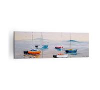 Moderne Impression sur Toile 160x50cm Image Tableau Decoration Murale Nautique Voiliers Bord De Mer Tableaux Decoratifs Muraux Chambre Panoramique Deco Cadre Décoration Salon Art Wall AB160x50-6026