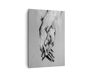 Moderne Impression sur Toile 70x100 cm Noir et Blanc Personnes - 4566