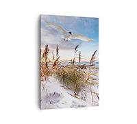 Moderne Impression sur Toile 70x100cm Image Tableau Decoration Murale Mouette Mer Côte Grand Tableaux Decoratifs Muraux Chambre Cuisine Vertical Deco Cadre Salon Art Wall Decor Design PA70x100-4902