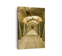 Moderne Impression sur Toile Cave à vin bouteilles sous-sol Image Tableau Decoration Murale 50x70cm Deco Cadre Salon Chambre Cuisine Vertical Petit Tableaux Decoratifs Muraux Art Wall PA50x70-0366