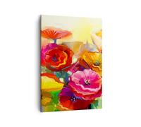 Moderne Impression sur Toile Fleurs Printemps Flore Jardin Image Tableau Decoration Murale 50x70cm Deco Cadre Salon Chambre Cuisine Vertical Petit Tableaux Decoratifs Muraux Art Wall PA50x70-2877