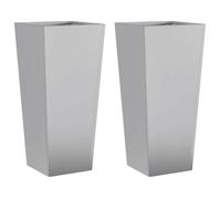 Moderne Jardinières 2 pcs 35x35x75 cm acier galvanisé, Pot Jardinage @EU39634