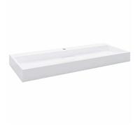 Moderne Lavabo 120x46x11 cm Fonte minérale/marbre Blanc, Évier & lavabo @EU33486