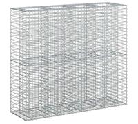 Moderne Lit surélevé gabion 2 pcs Argenté 170 x 50 x 150 cm, Clôtures & barrières @EU30538