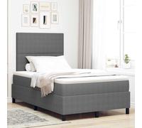Moderne matelassé Confortable Style épuré 120x190 cm Gris Clair | Lit à Ressorts Gris clair et Blanc 120x190 cm avec Tête de Lit Réglable, Matelas Ensaché, Cadre en Bois Durable Chambre