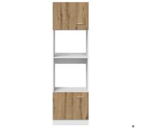 Moderne Meuble à micro-ondes ""Lyon"", SWEETY Armoire base de cuisine, Chêne artisanal 60x57x207 cm bois d'ingénierie, BB1365