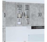 Moderne Meuble mural de cuisine - Meuble haut/Armoire suspendue avec étagère Gris béton 60 x 31 x 80 cm@FR(456151）