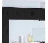 Moderne Meuble mural de cuisine - Meuble haut/Armoire suspendue Noir 60 x 31 x 40 cm Bois d'ingénierie@FR(645175）