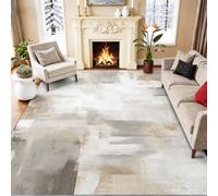 Moderne Minimaliste Antidérapant Poils Courts Salon Tapis, 60 x 110 cm | Gris, Collage Usé Coup Pinceau Épais Tapis, Moelleux Doux, Respirant Durable pour Chambre Couloir