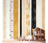 Moderne Minimaliste Papier Peint Panoramique Rayé À pois，Papier Peint | Intissé 250 x 175 cm pour Salon Chambre Enfant Chambre Décoration Murale Poster Tableaux Photo Muraux