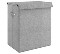 Moderne Panier à linge pliable Gris 51x34,5x59 cm Tissu en faux lin, Produit de blanchisserie @EU52993