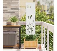 Moderne Panneau - Jardinière paravent extérieur décoratif de jardin Blanc 32 x 140 cm@FR(3717545)