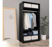 Moderne Penderie Dressing Armoire de garde-robe Noir 100 x 50 x 200 cm Aggloméré#7551