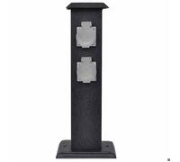 Moderne Pilier de prise de jardin noir, Accessoire électrique @EU43266