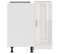 Moderne Placard d'angle de cuisine Lucca, SWEETY Meuble bas de cuisine, blanc brillant bois ingénierie 75.5x75.5x81.5 cm BB964