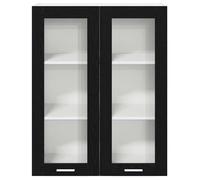 Moderne Placard suspendue, SWEETY Armoire murale cuisine, avec porte, Riga Chêne noir 80x31x100 cm BB1649