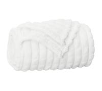 Moderne Plaid doux et luxueux/Couvre-lit - Confort optimal - Jeté Blanc 150x130 cm Toison @EU322454