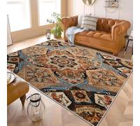 Moderne Poil Court Tapis Exterieur Salon Cuisine 180x240 cm Motifs GéOméTriques Ethniques Et EuropéEns Doux Lavable Antidérapant Tapis Brun pour Entrée, Chambre, Couloir Décoration