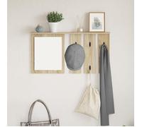 Moderne Porte-manteau mural - Portant à Vêtements avec étagère Montage mural avec miroir Chêne sonoma 85 x 10 x 45 cm@FR(9779342)