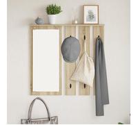 Moderne Porte-manteau mural - Portant à Vêtements avec étagère Montage mural avec miroir Chêne sonoma 84 x 10 x 80 cm@FR(2408536)