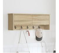 Moderne Porte-manteau mural - Portant à Vêtements avec étagère Montage mural avec stockage avec porte Chêne sonoma 80 x 20 x 30