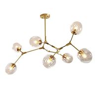 Moderne Spoutnik en Boule de Verre Nordique, 7 lumières E27, Lampe à Suspension Industrielle en métal, Lampe Suspendue à Branche réglable, plafonniers pour Salle à Manger, Salon, hôtel, café