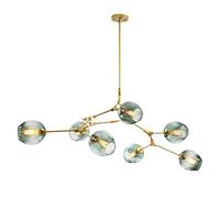 Moderne Spoutnik en Boule de Verre Nordique, 7 lumières E27, Lampe à Suspension Industrielle en métal, Lampe Suspendue à Branche réglable, plafonniers pour Salle à Manger, Salon, hôtel, café