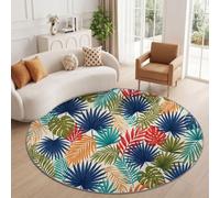 Moderne Style Tropical Tapis Salon 100 cm Lavable Machine Coloré Moquette | Tapis Chambre Douce à Poil Court, Plantes Feuilles De Palmier Monstera Antidérapant Moquette Bureau Cuisine Salle à Manger